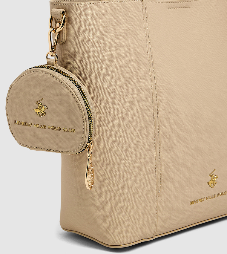 Textured Zippered Shoulder Bag