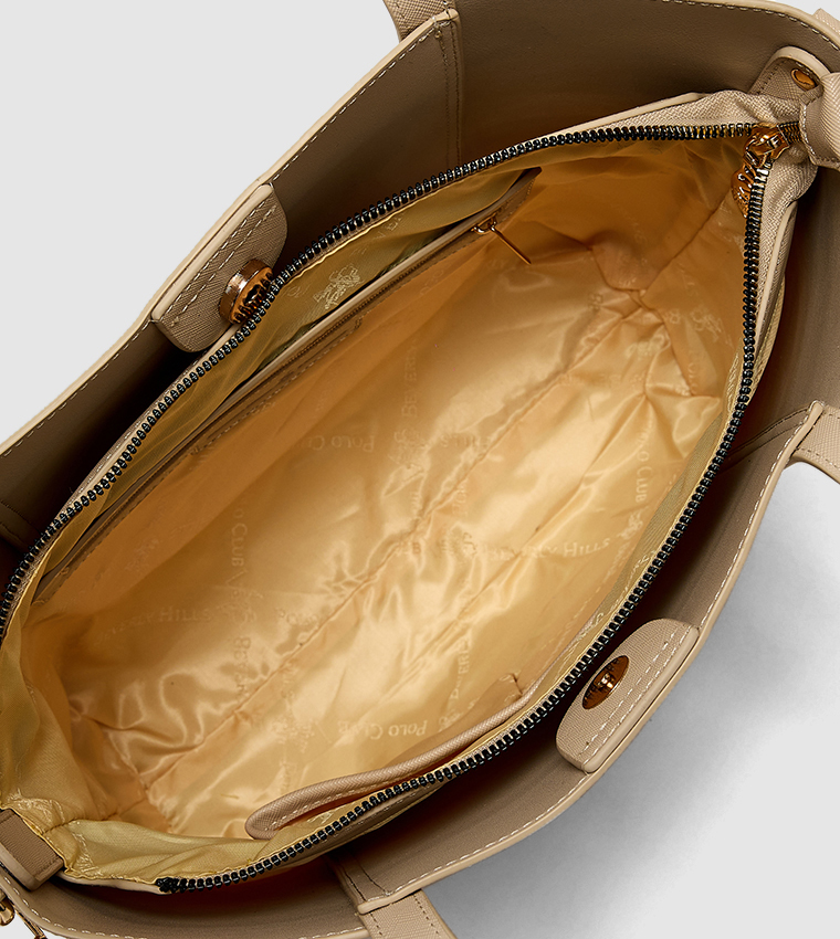 Textured Zippered Shoulder Bag
