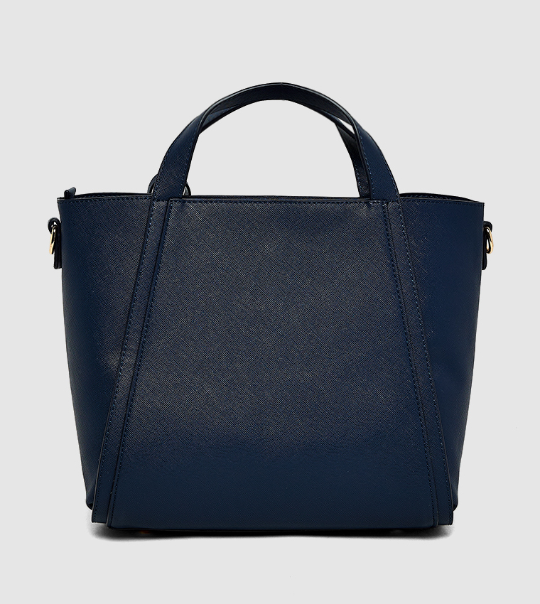 Textured Zippered Satchel Bag