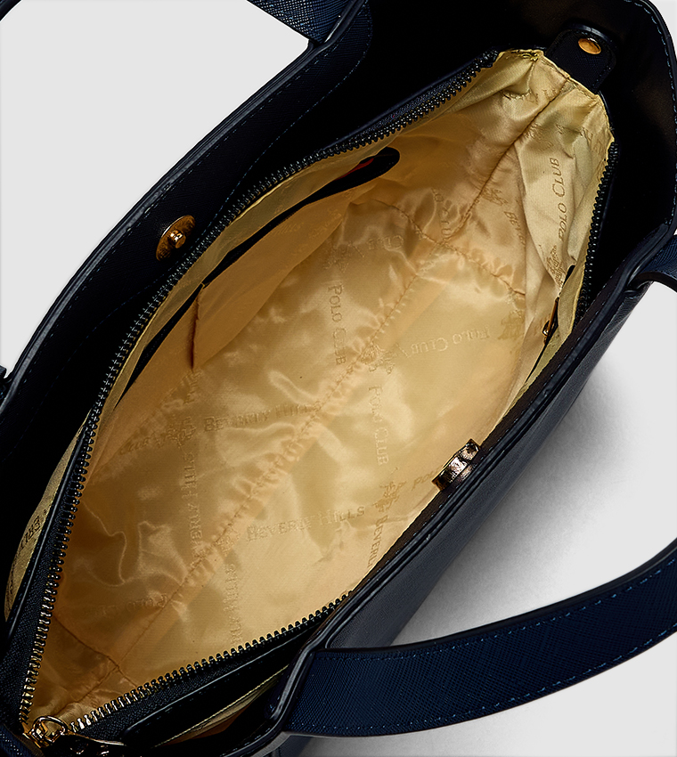 Textured Zippered Satchel Bag