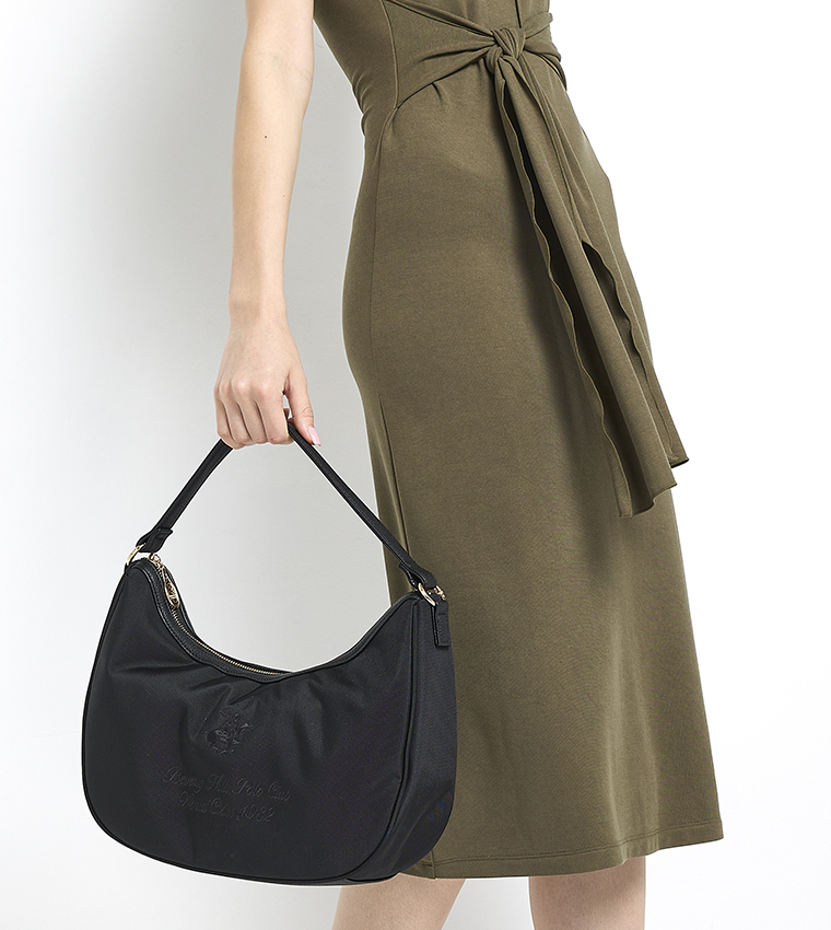 Logo Embroidered Shoulder Bag