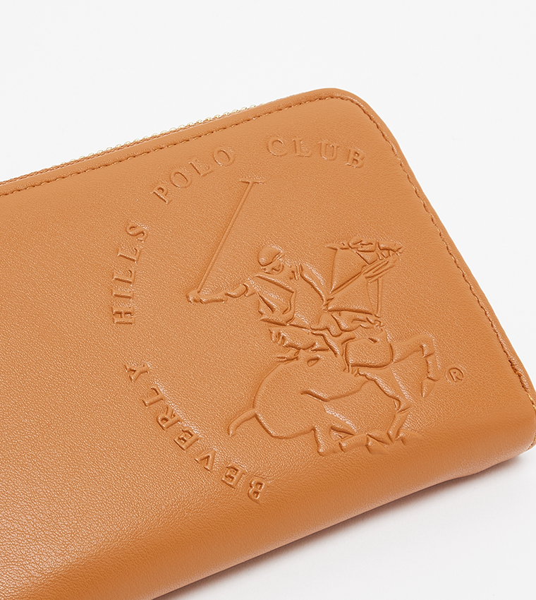 Logo Embossed Zip-Around Wallet