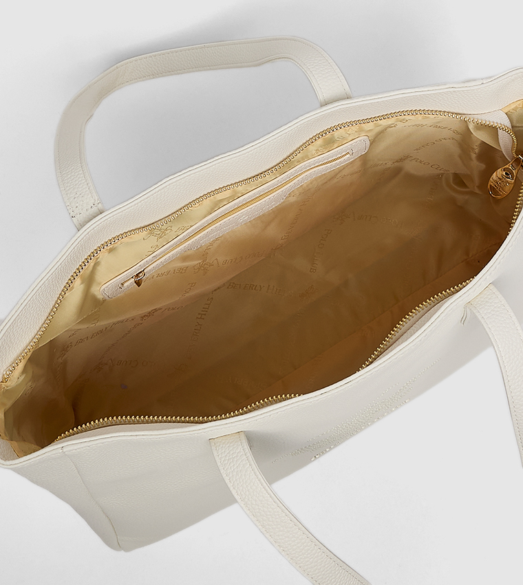 Embellished Zippered Tote Bag