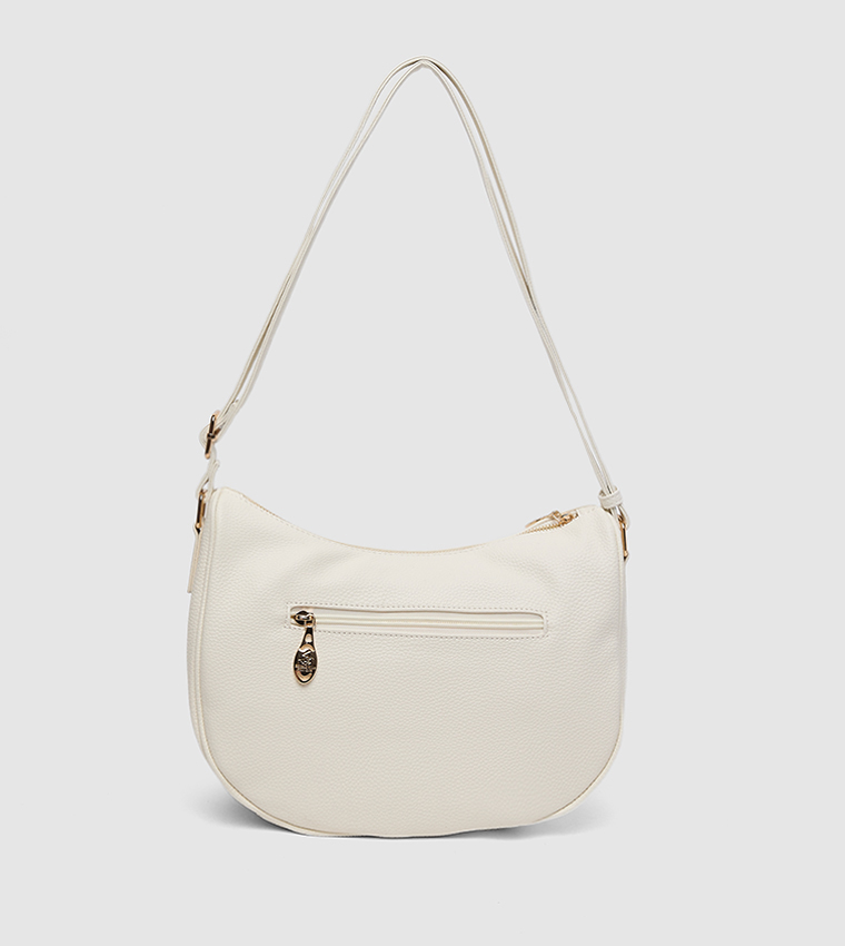 Embellished Zippered Shoulder Bag