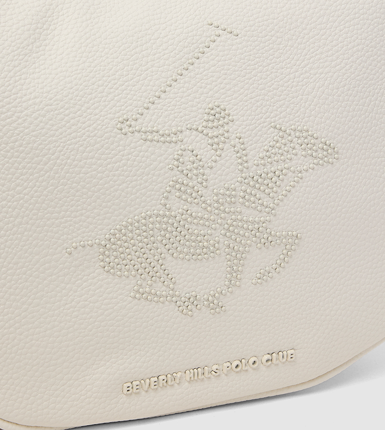 Embellished Zippered Shoulder Bag