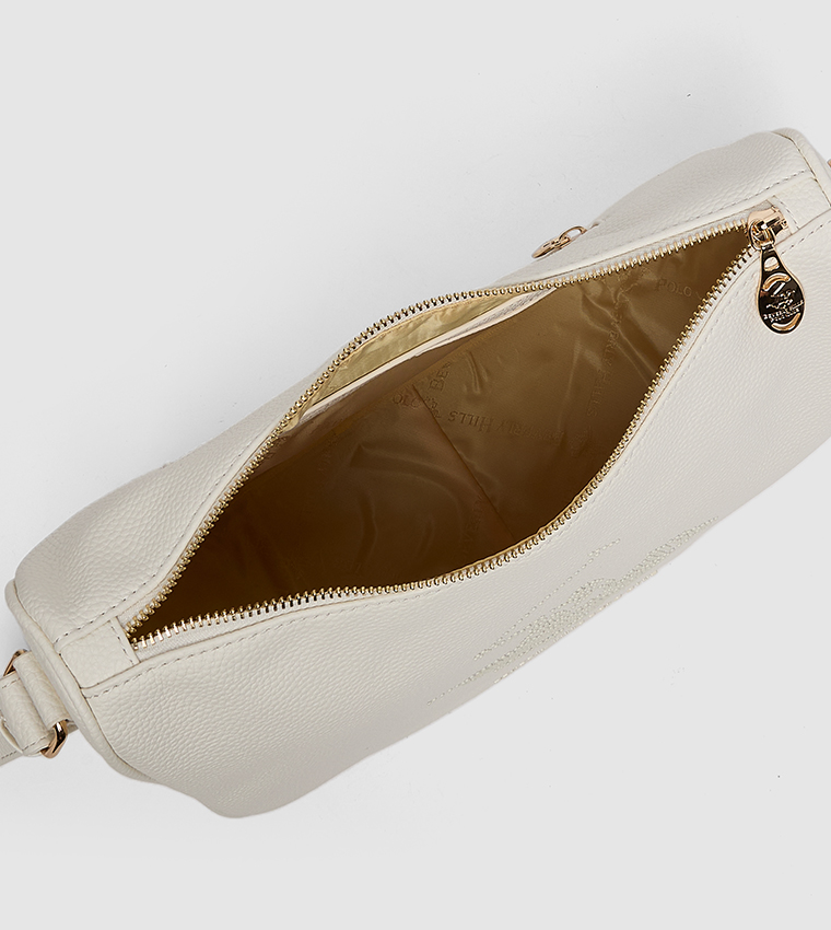 Embellished Zippered Shoulder Bag