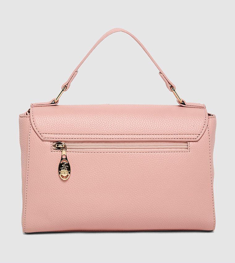 Embellished Flap Top Handle Bag