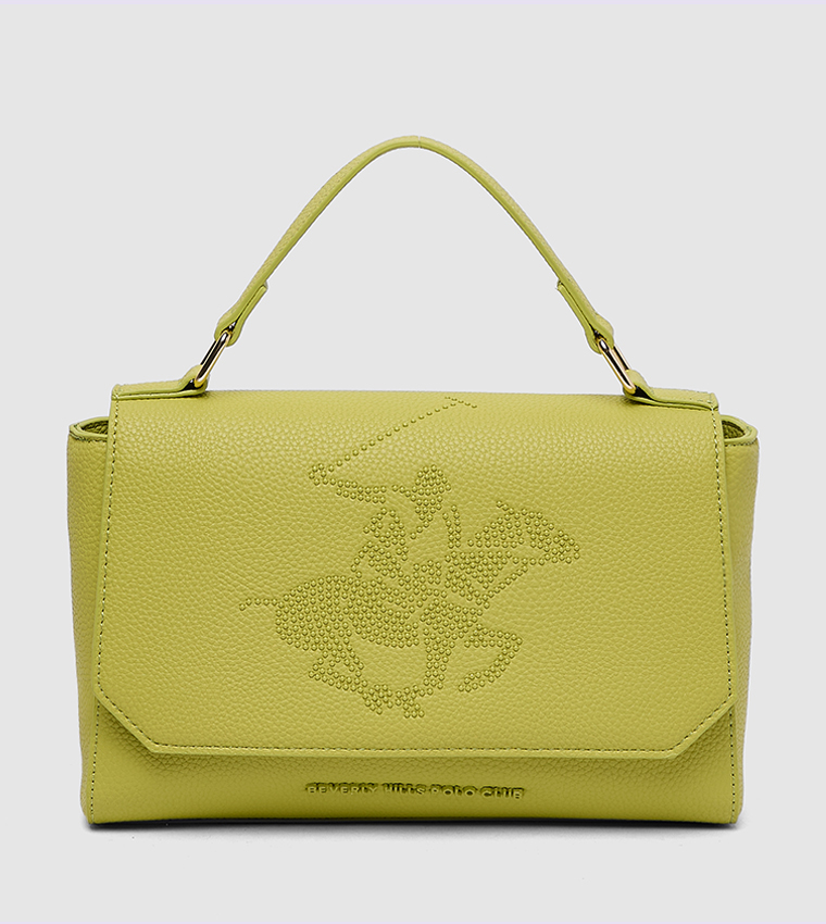 Embellished Flap Top Handle Bag
