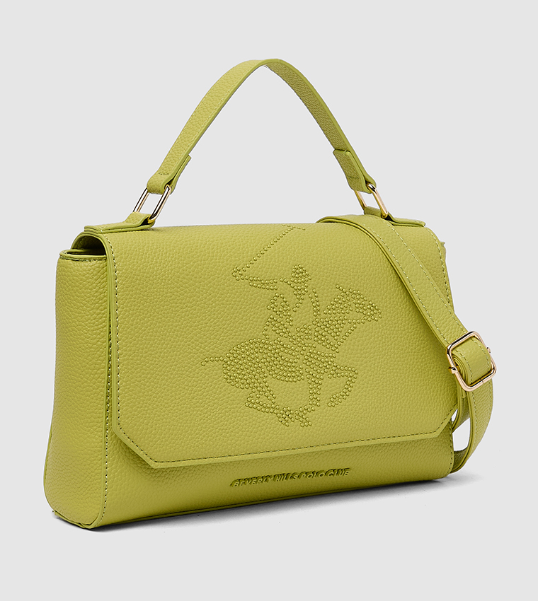 Embellished Flap Top Handle Bag