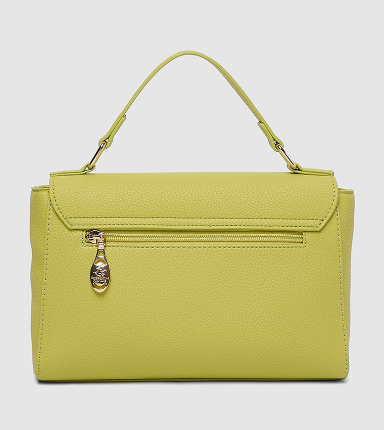 Embellished Flap Top Handle Bag