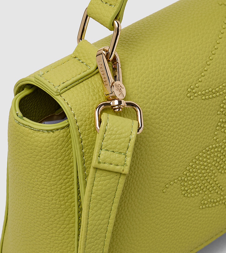 Embellished Flap Top Handle Bag