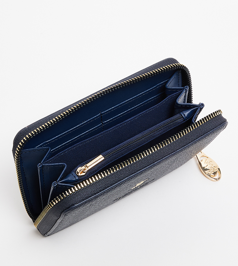 Logo Detail Zip-Around Wallet