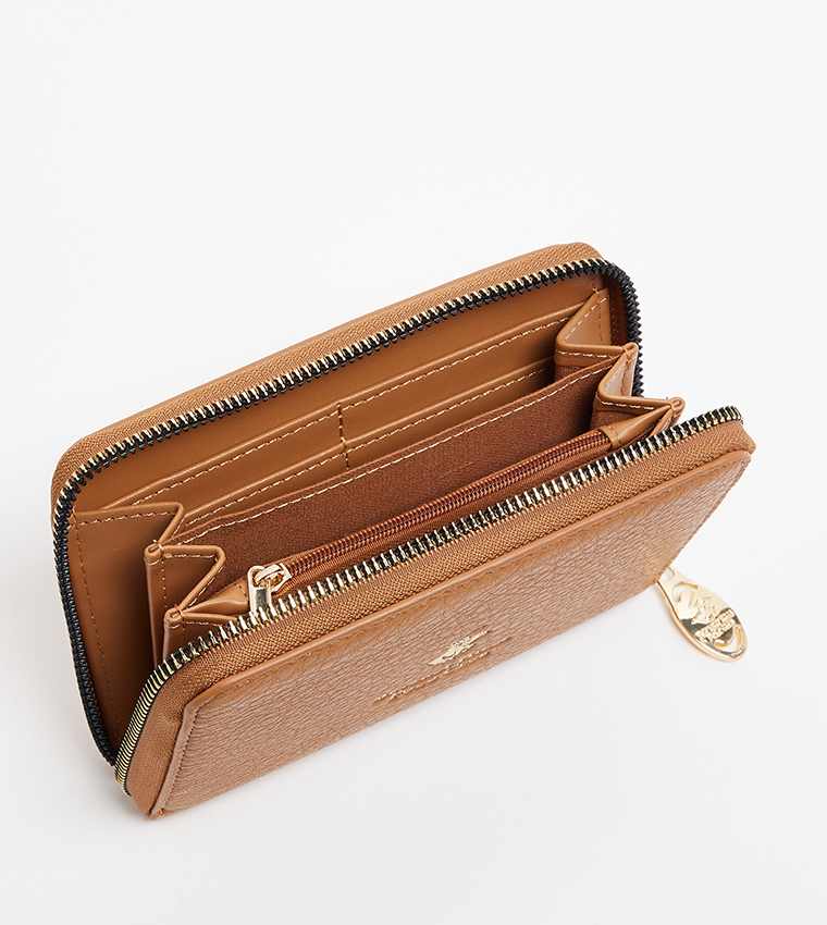 Logo Detail Zip-Around Wallet