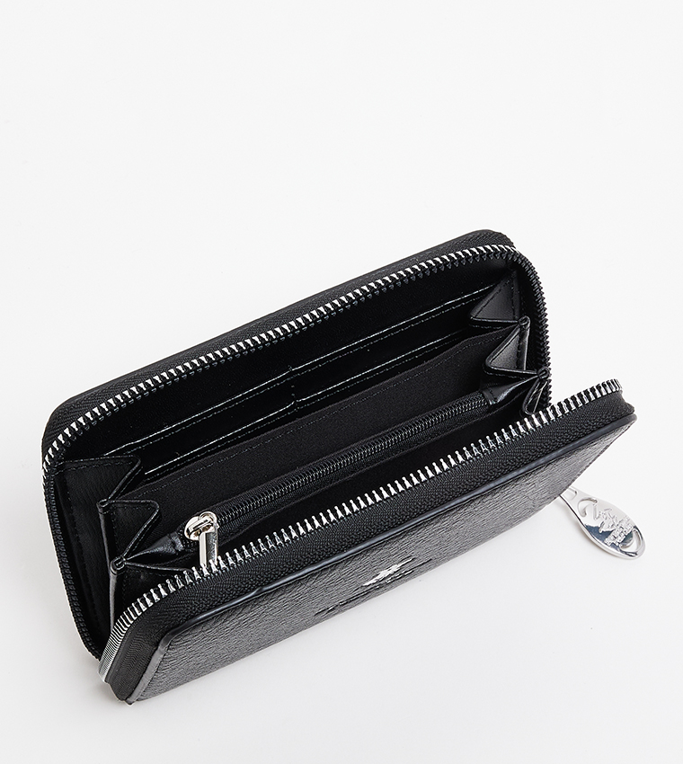 Logo Detail Zip-Around Wallet