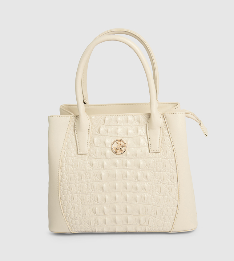Textured Zippered Mini Tote Bag