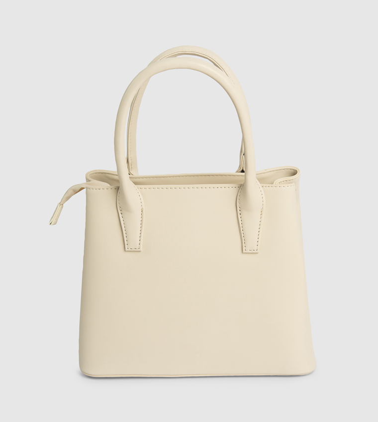 Textured Zippered Mini Tote Bag