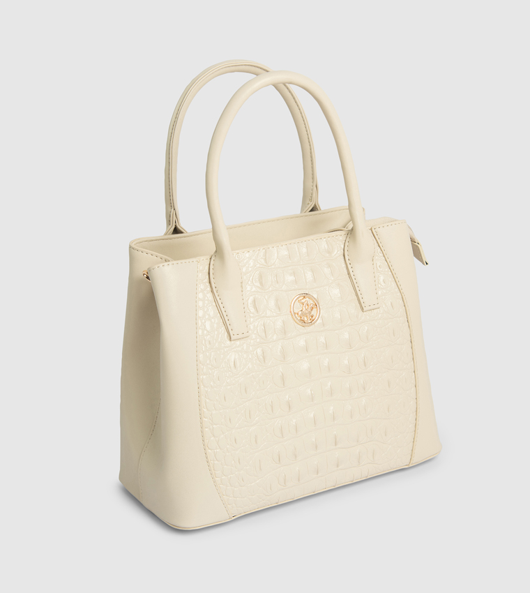 Textured Zippered Mini Tote Bag