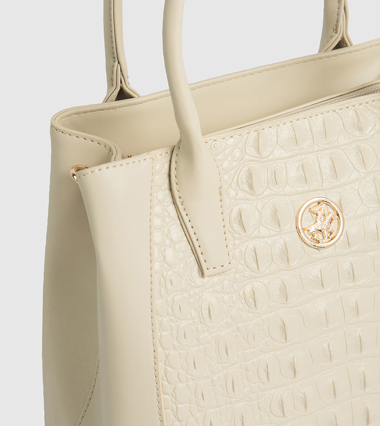 Textured Zippered Mini Tote Bag