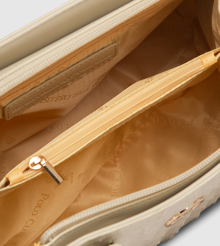 Textured Zippered Mini Tote Bag