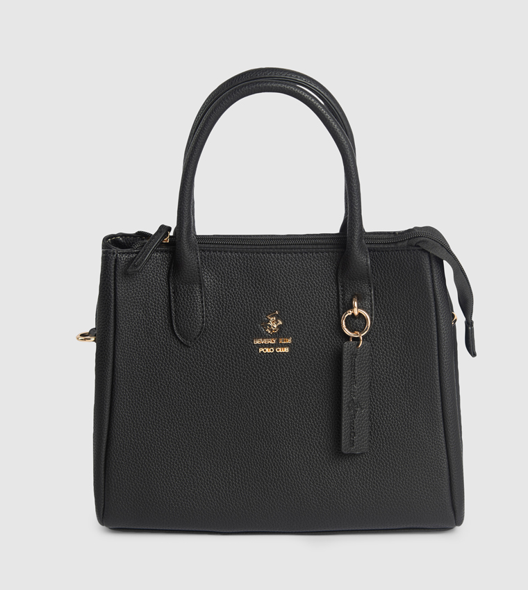 Textured Zippered Mini Satchel Bag