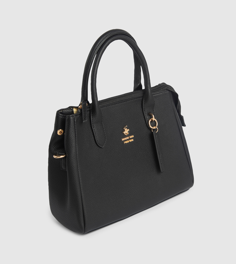 Textured Zippered Mini Satchel Bag