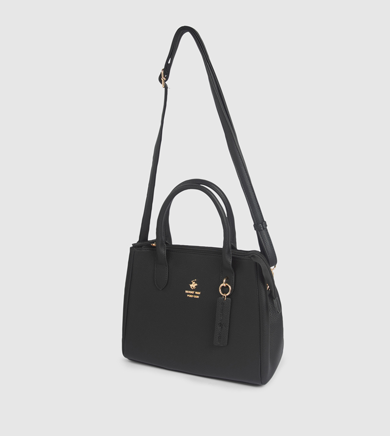 Textured Zippered Mini Satchel Bag