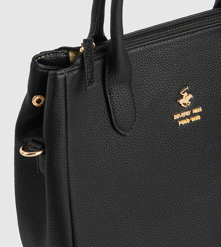 Textured Zippered Mini Satchel Bag