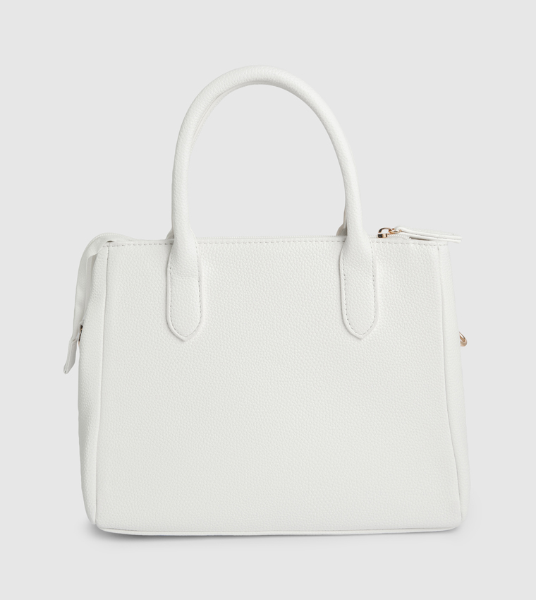 Textured Zippered Mini Satchel Bag