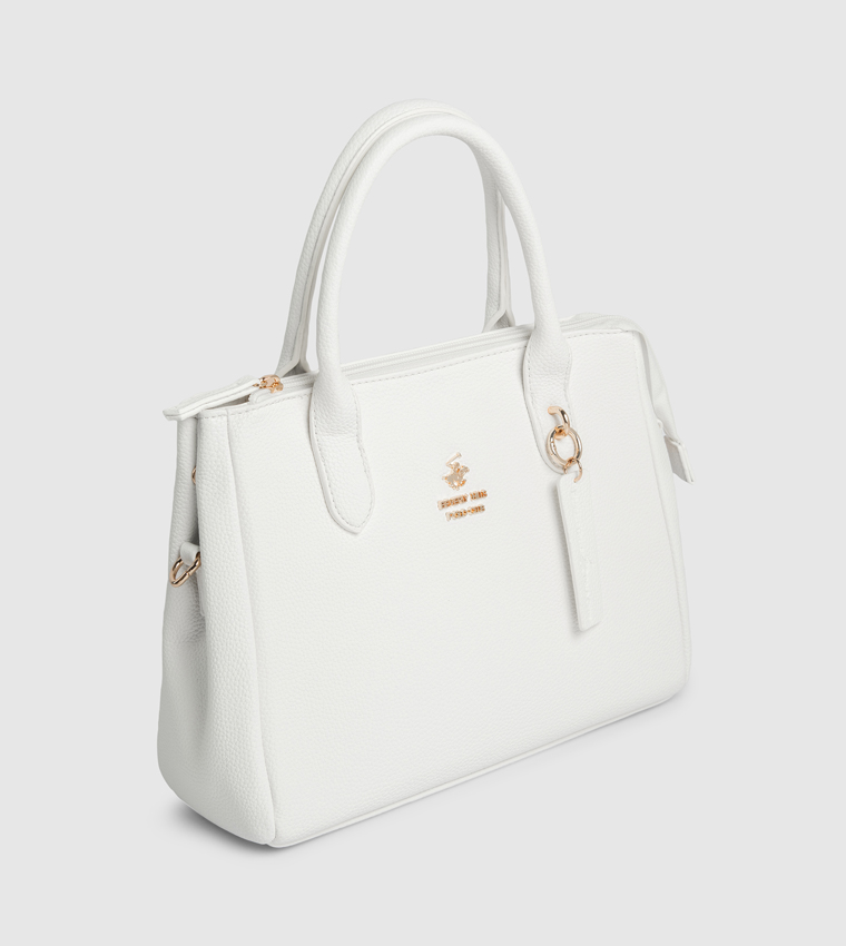 Textured Zippered Mini Satchel Bag