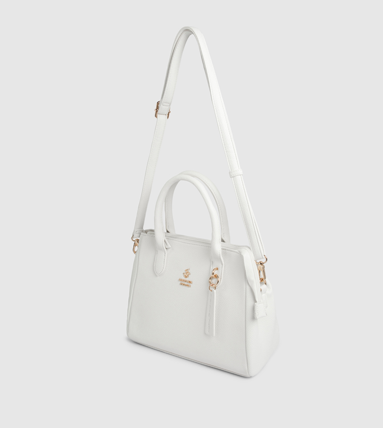 Textured Zippered Mini Satchel Bag