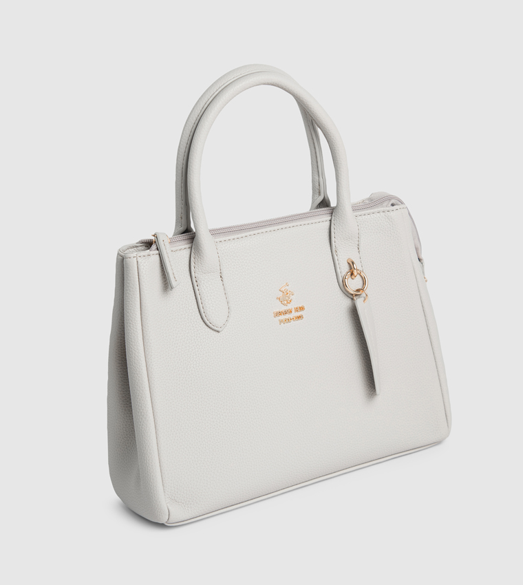 Textured Zippered Mini Satchel Bag