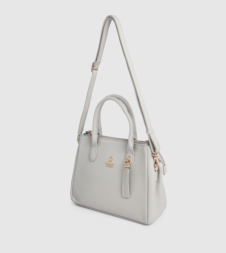 Textured Zippered Mini Satchel Bag