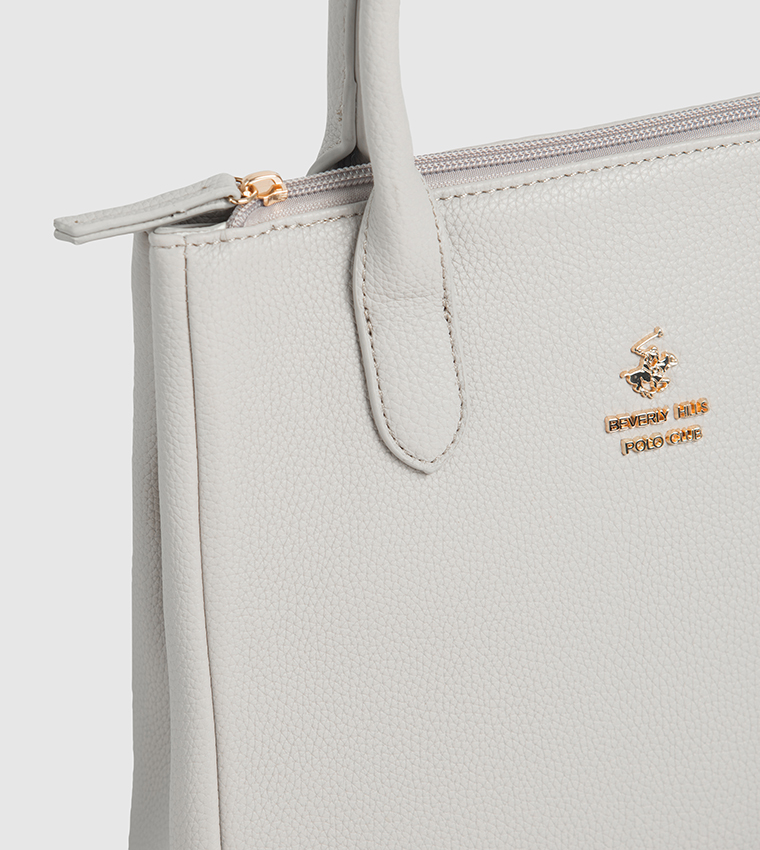 Textured Zippered Mini Satchel Bag