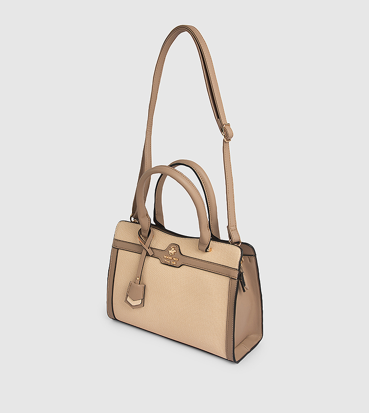 Color Block Satchel Bag