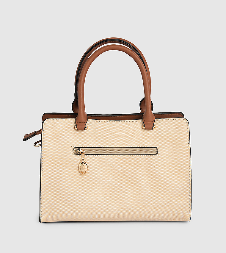 Color Block Satchel Bag