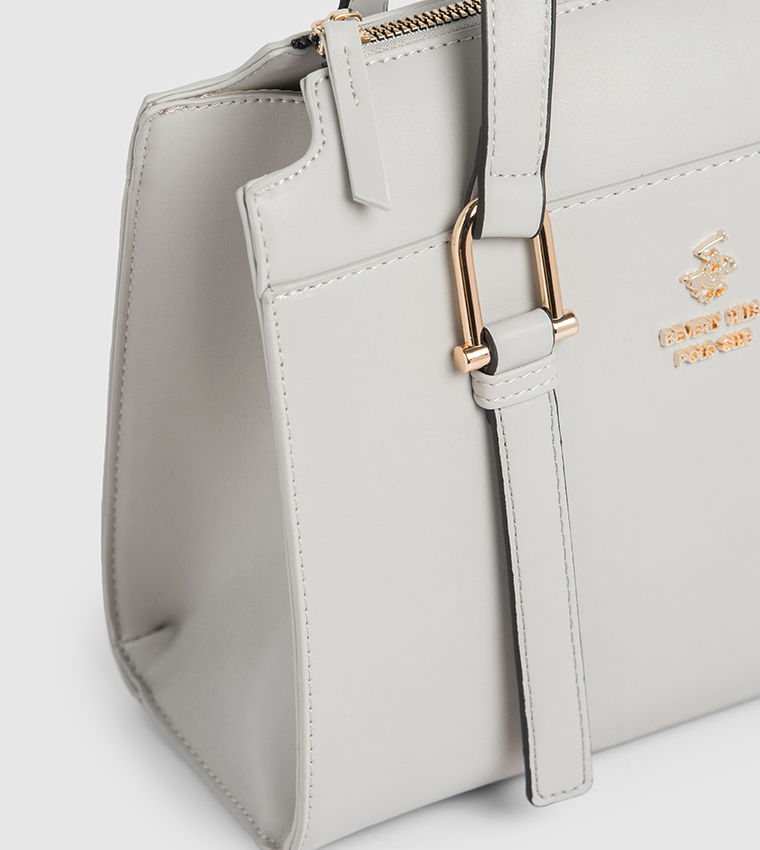 Logo Detail Zippered Satchel Bag