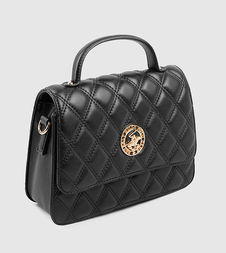 Quilted Flap Top Handle Bag
