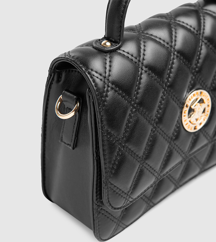 Quilted Flap Top Handle Bag