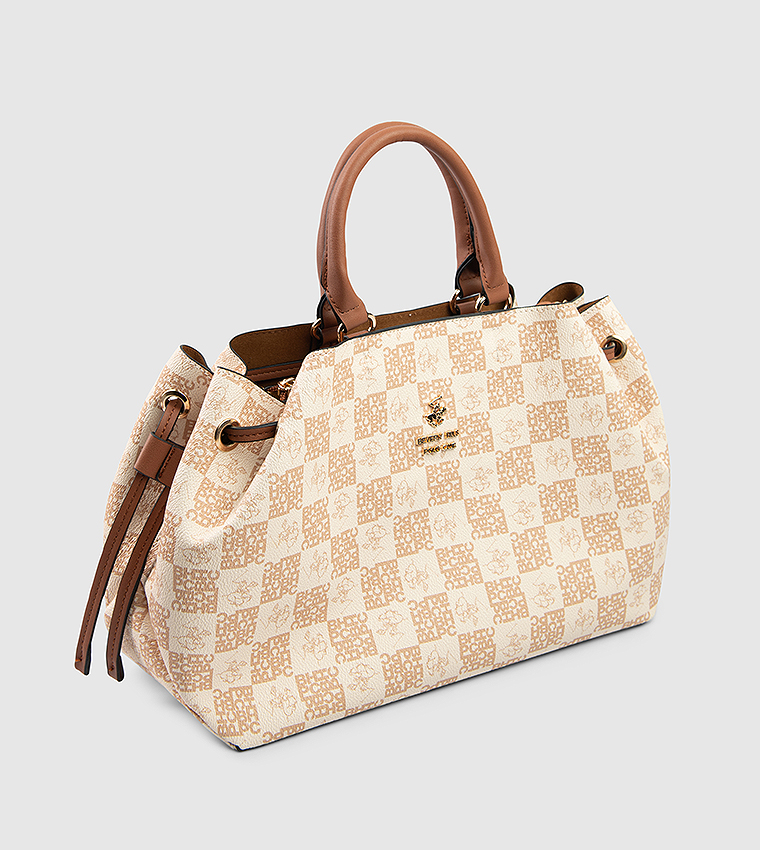 Monogram Patterned Satchel Bag