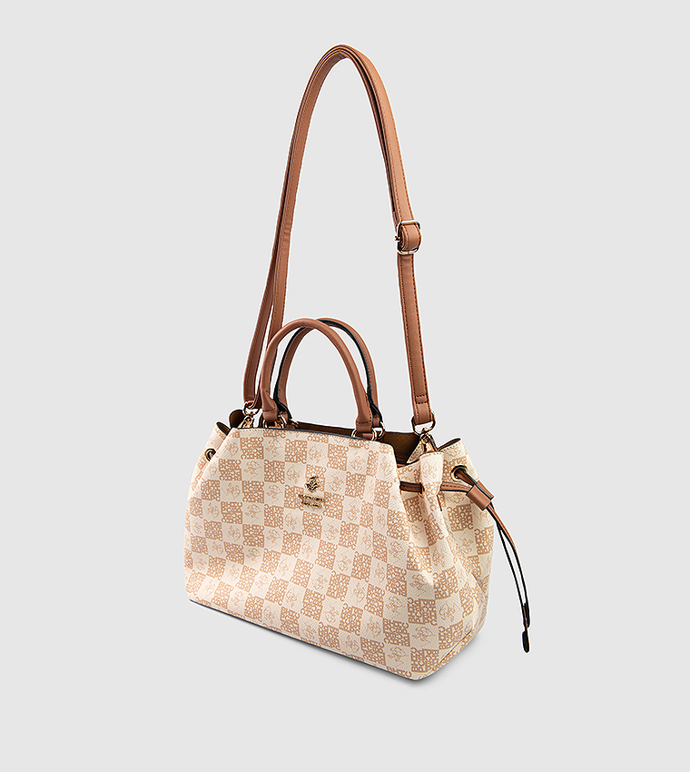 Monogram Patterned Satchel Bag
