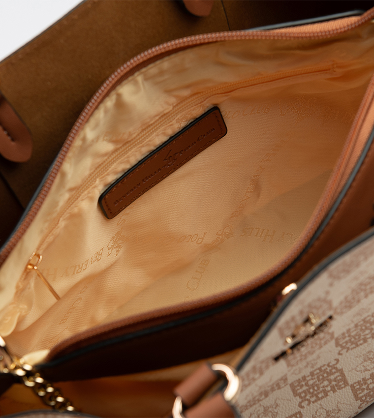 Monogram Patterned Satchel Bag