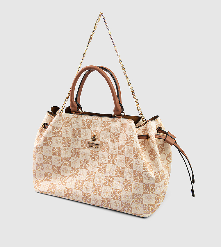 Monogram Patterned Satchel Bag