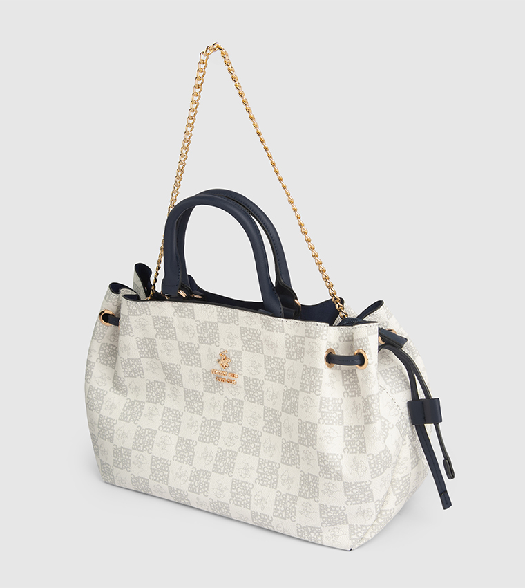 Monogram Patterned Satchel Bag