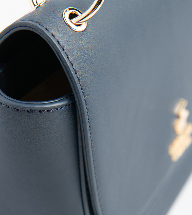 Logo Detail Flap Shoulder Bag