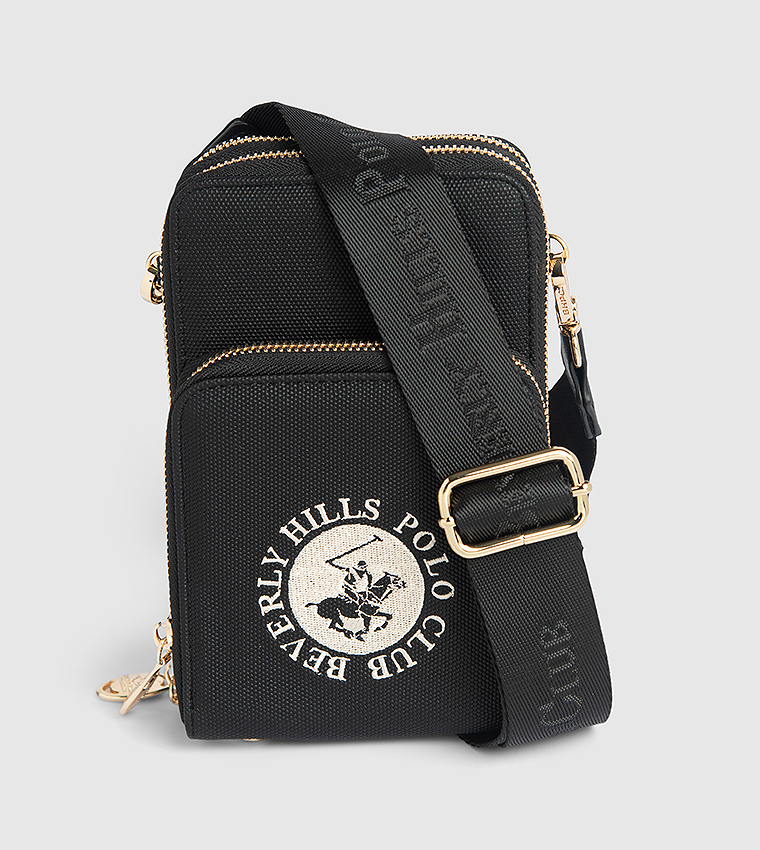 Logo Embroidered Crossbody Phone Bag