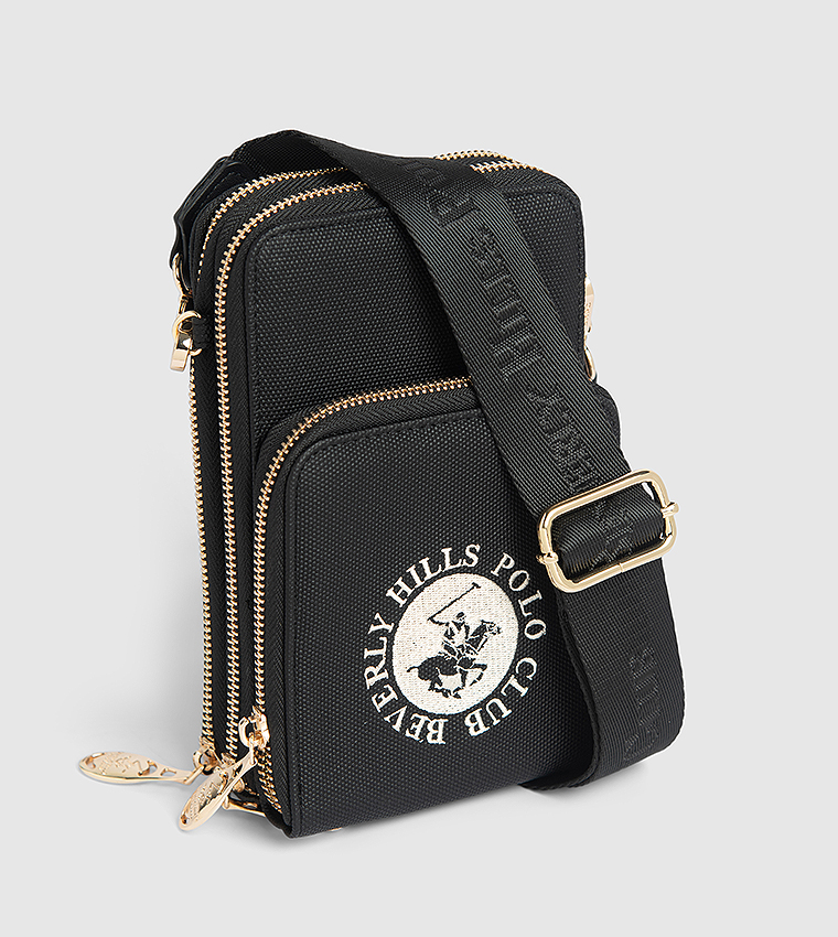 Logo Embroidered Crossbody Phone Bag
