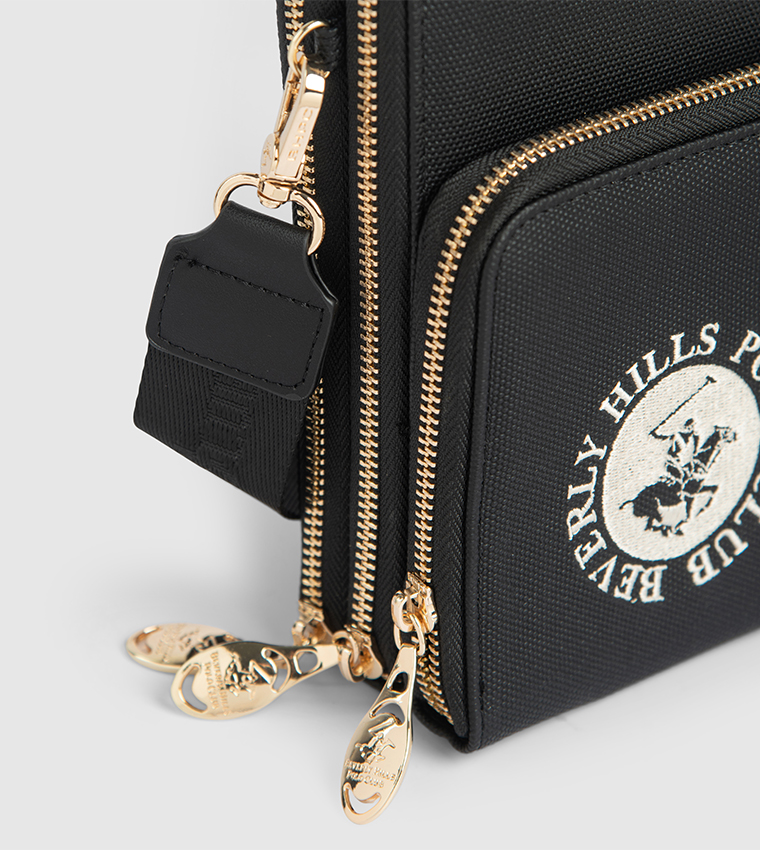 Logo Embroidered Crossbody Phone Bag