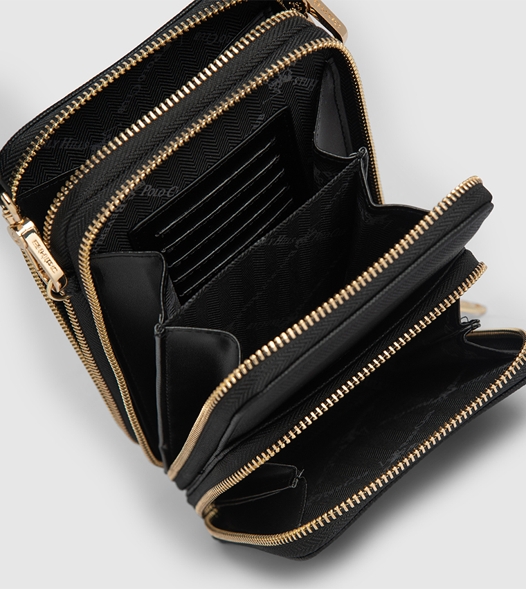 Logo Embroidered Crossbody Phone Bag