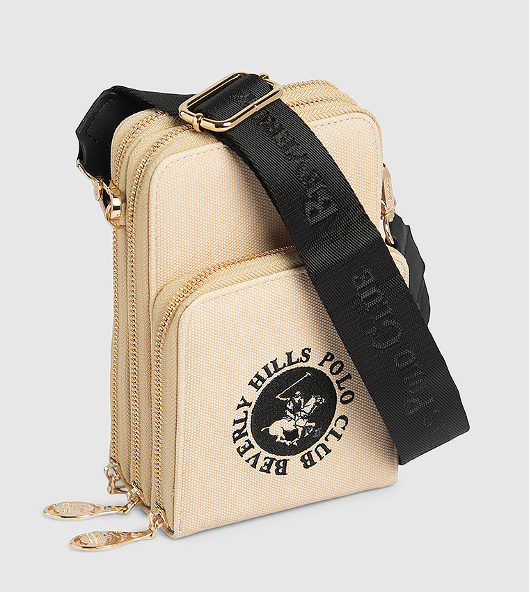 Logo Embroidered Crossbody Phone Bag