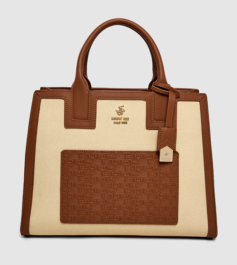 Color Block Zippered Mini Satchel Bag